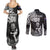 Custom New Zealand Silver Fern Rugby Couples Matching Summer Maxi Dress and Long Sleeve Button Shirts Maori Tiki Player With Ta Moko Tribal - Wonder Print Shop