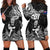 Custom New Zealand Silver Fern Rugby Hoodie Dress Maori Tiki Player With Ta Moko Tribal - Wonder Print Shop