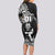 Custom New Zealand Silver Fern Rugby Long Sleeve Bodycon Dress Maori Tiki Player With Ta Moko Tribal - Wonder Print Shop