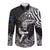 Custom New Zealand Silver Fern Rugby Long Sleeve Button Shirt Maori Tiki Player With Ta Moko Tribal - Wonder Print Shop