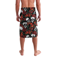 Personalized Dia De Muertos Sugar Skull Lavalava Red Roses Floral Skeleton Graphic
