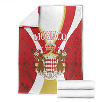 Monaco print blanket set: red and white cover with gold stripes and crest