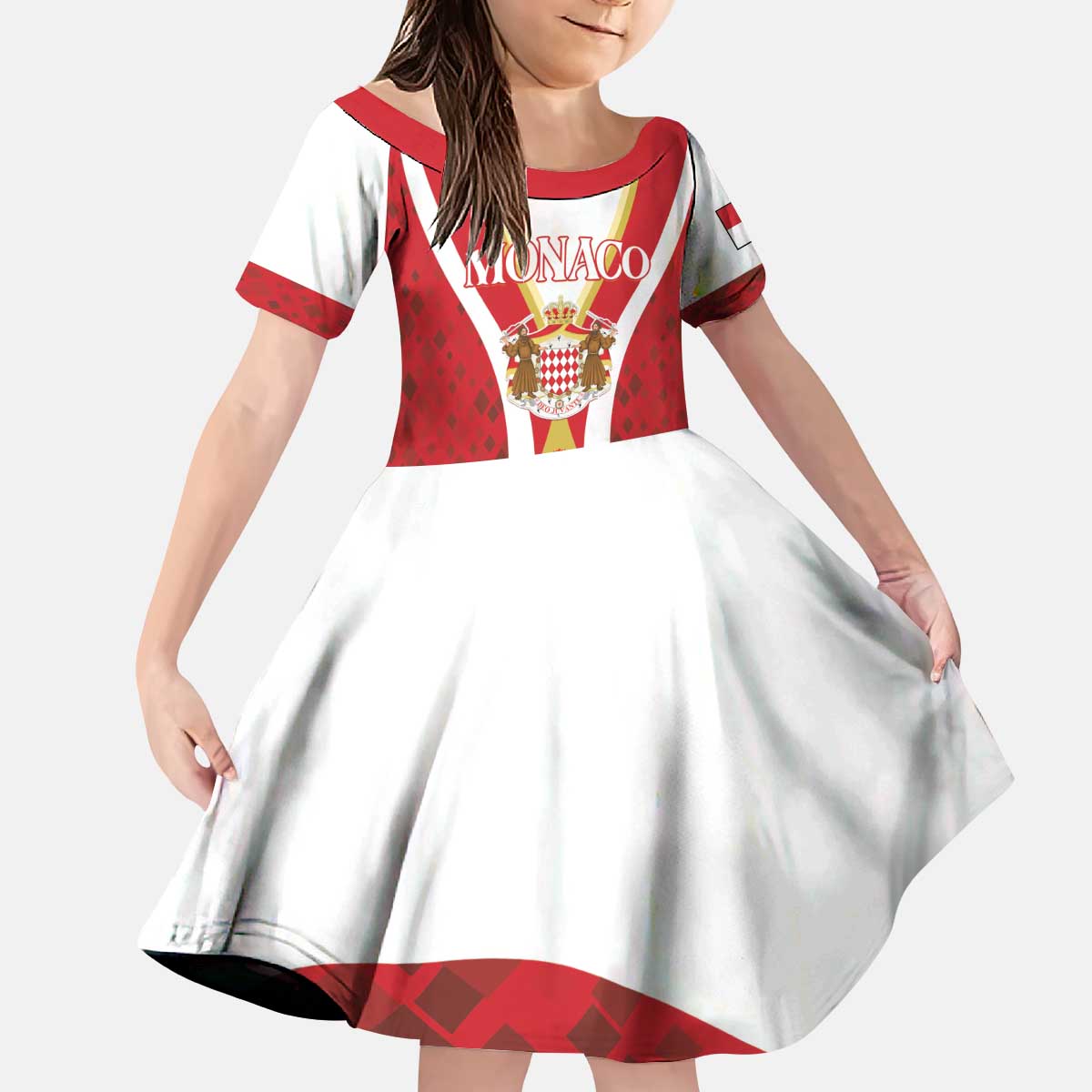 Personalized Monaco Kid Short Sleeve Dress Deo Juvante - Wonder Print Shop