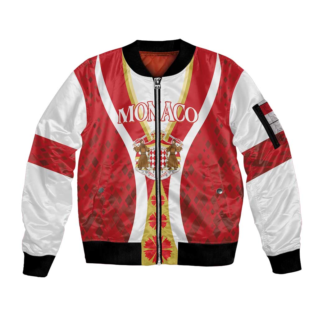 Personalized Monaco Sleeve Zip Bomber Jacket Deo Juvante - Wonder Print Shop