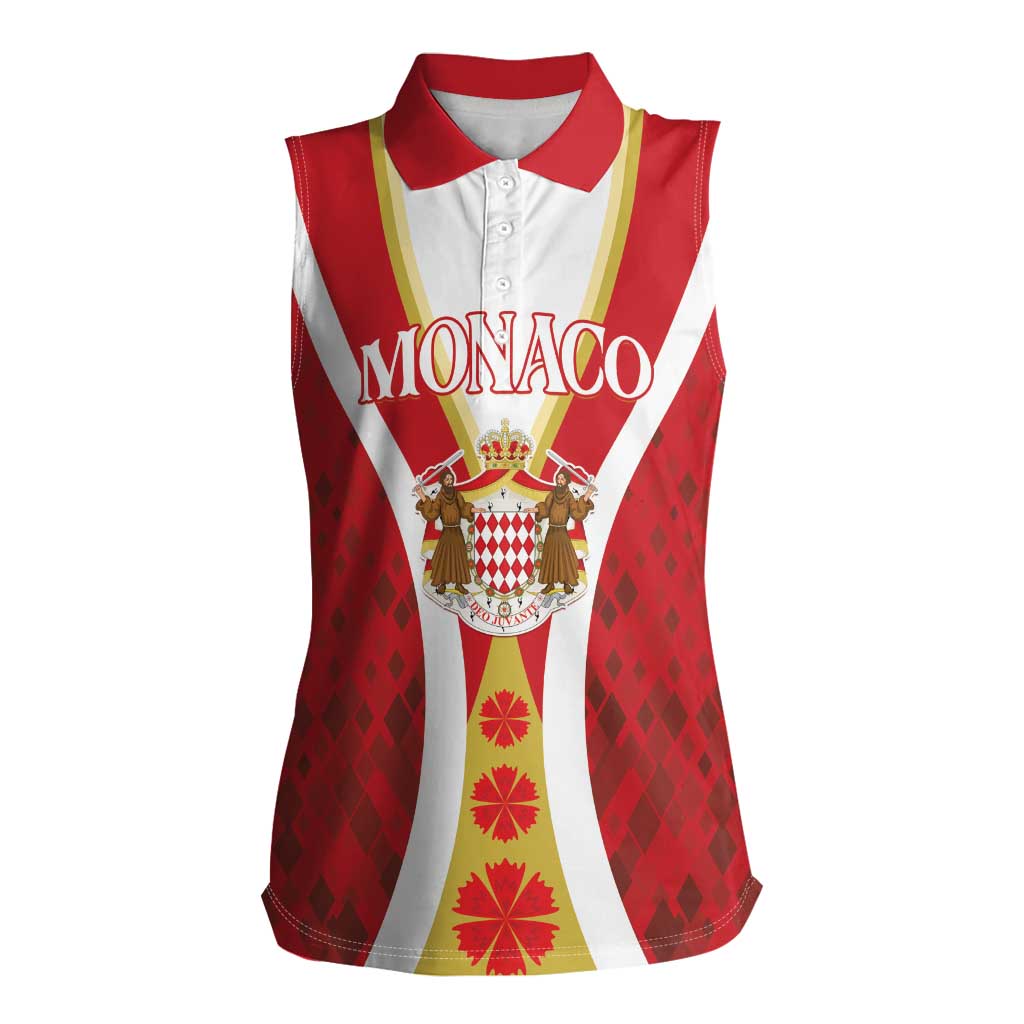 Personalized Monaco Women Sleeveless Polo Shirt Deo Juvante - Wonder Print Shop