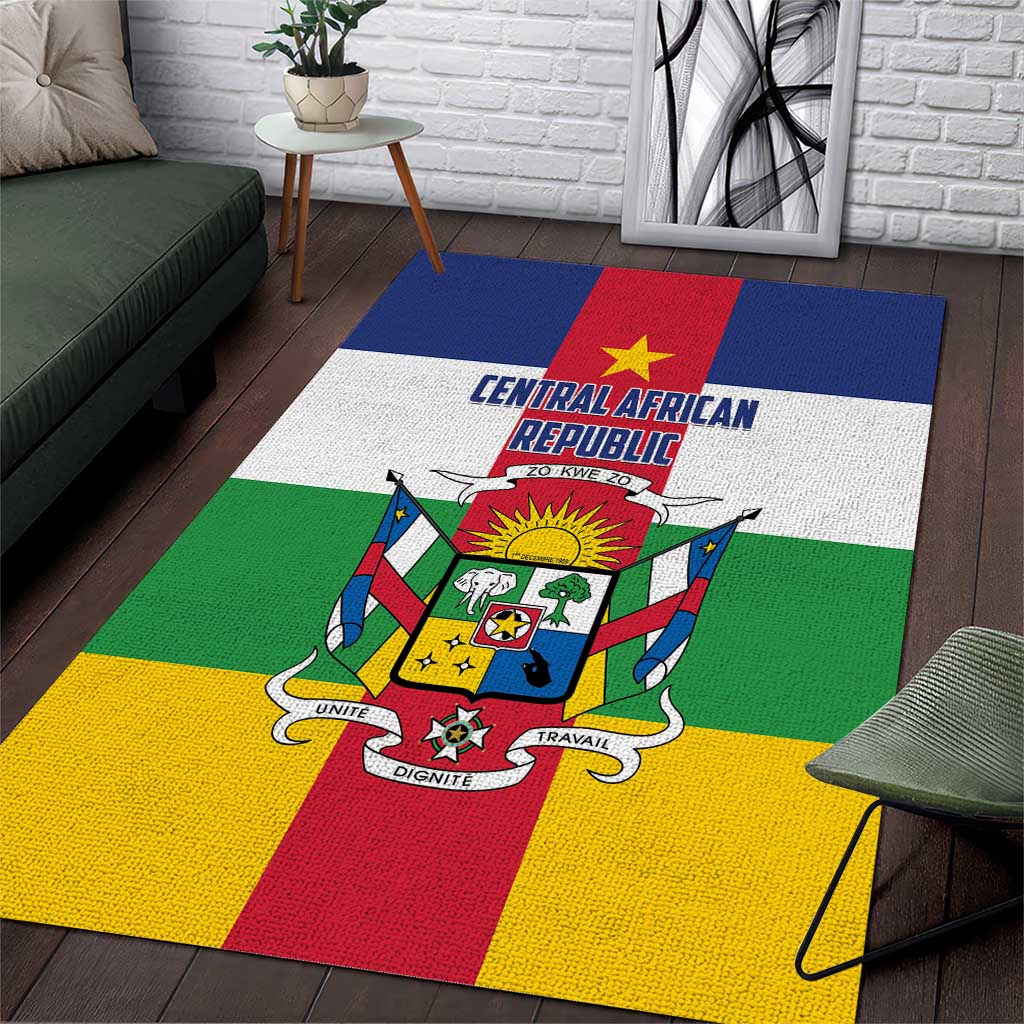 Central African Republic Area Rug Zo Kwe Zo Flag Style - Wonder Print Shop