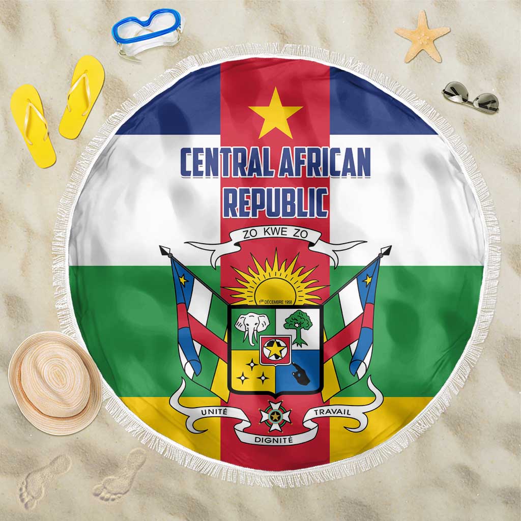 Central African Republic Beach Blanket Zo Kwe Zo Flag Style - Wonder Print Shop