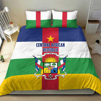 Central African Republic bedding set with flag design, crest emblem, and red center star