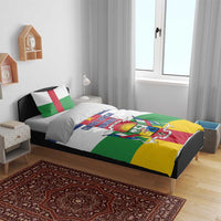 Central African Republic flag bedding set with crest design and bold stripe bands