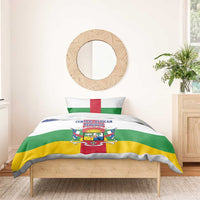 Central African Republic flag bedding set with crest emblem, stripes, and yellow star