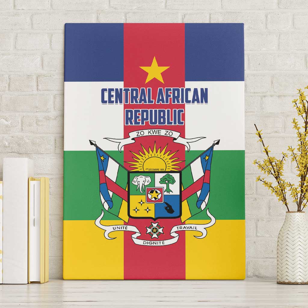 Central African Republic Canvas Wall Art Zo Kwe Zo Flag Style - Wonder Print Shop