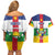 Personalized Central African Republic Couples Matching Off Shoulder Short Dress and Hawaiian Shirt Zo Kwe Zo Flag Style - Wonder Print Shop