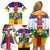 Personalized Central African Republic Family Matching Off Shoulder Short Dress and Hawaiian Shirt Zo Kwe Zo Flag Style - Wonder Print Shop