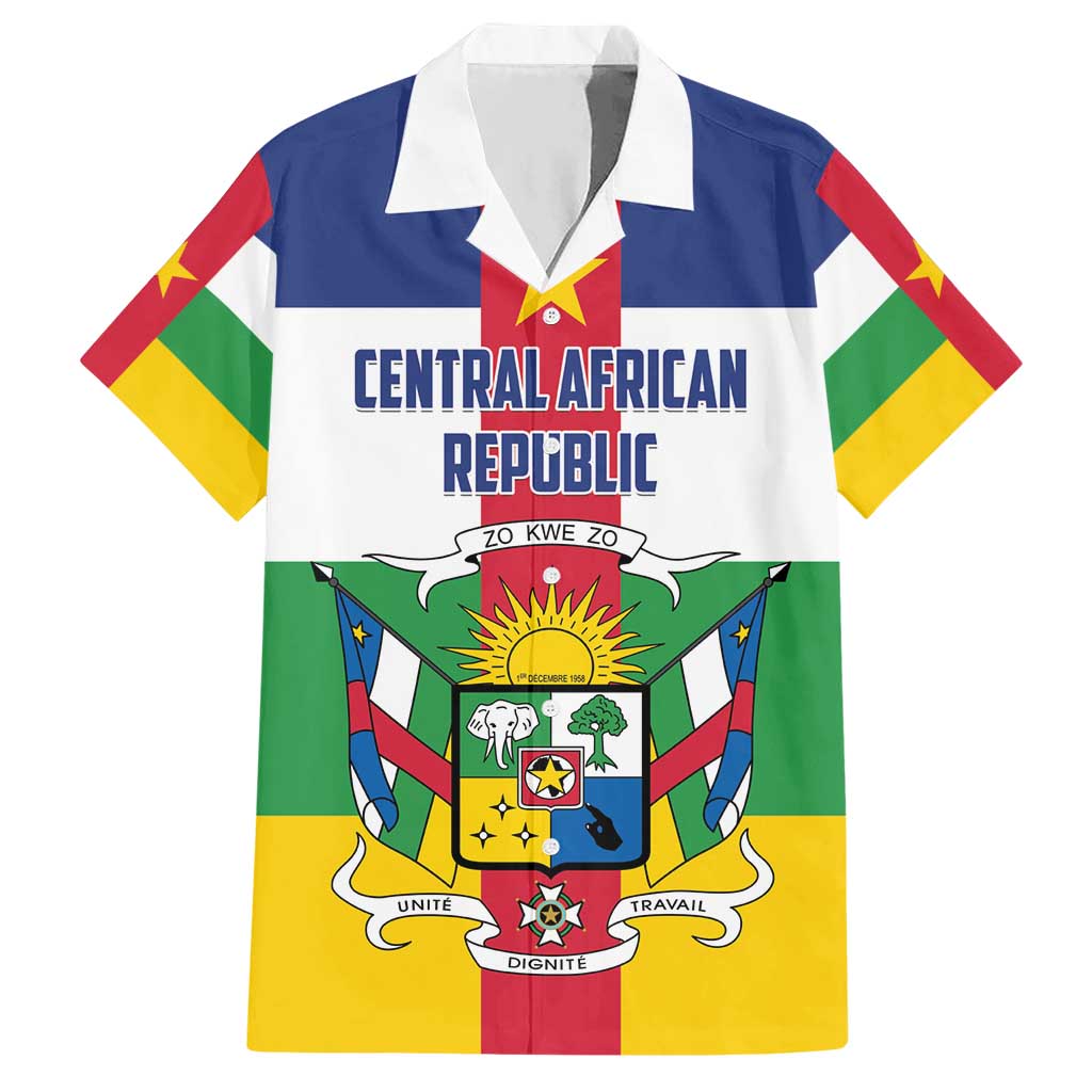 Personalized Central African Republic Hawaiian Shirt Zo Kwe Zo Flag Style - Wonder Print Shop