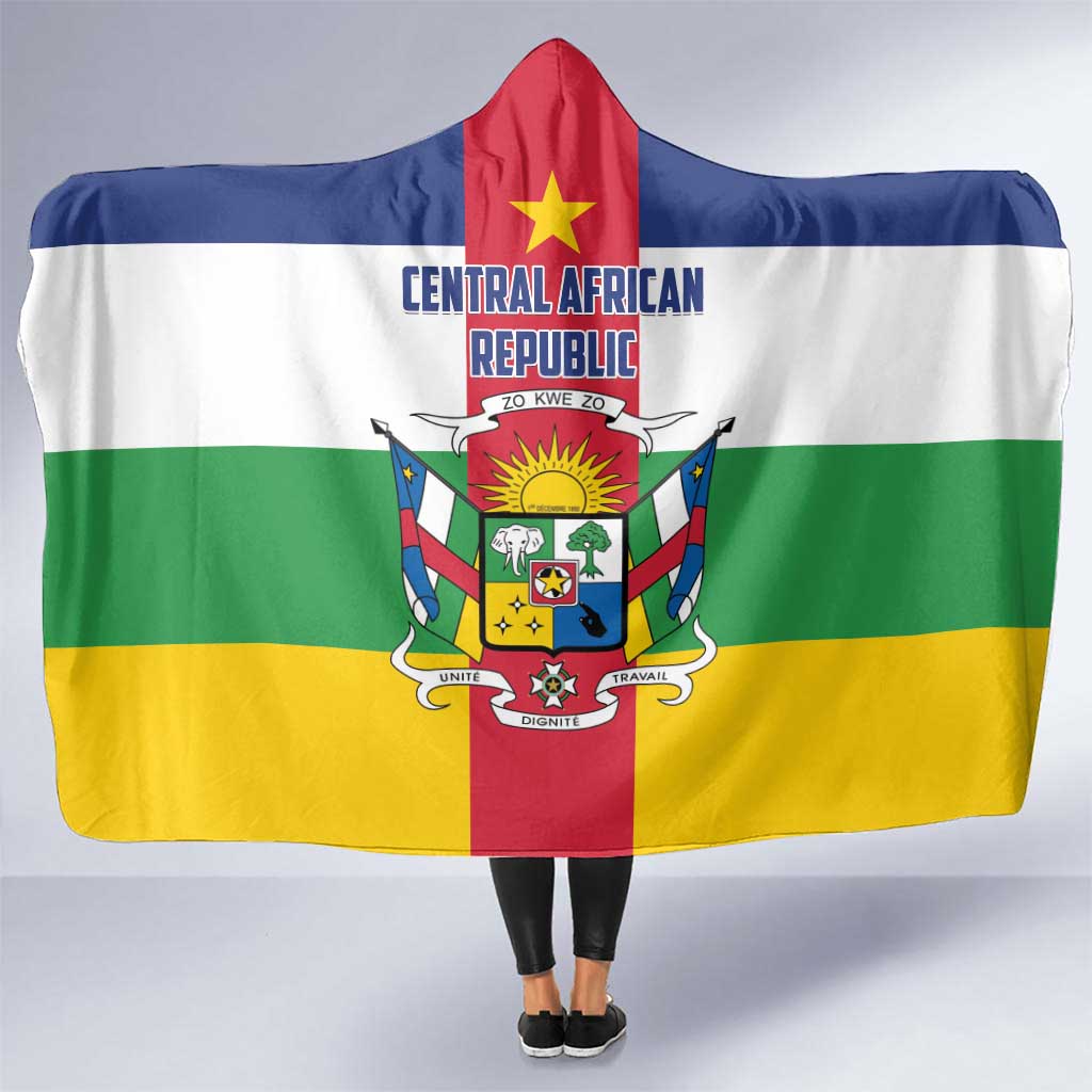 Central African Republic Hooded Blanket Zo Kwe Zo Flag Style