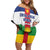 Personalized Central African Republic Off Shoulder Short Dress Zo Kwe Zo Flag Style - Wonder Print Shop