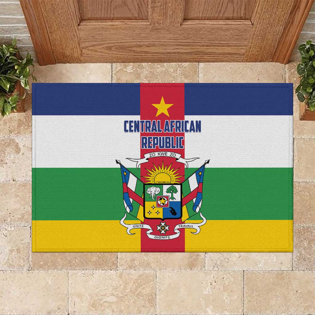 Central African Republic Rubber Doormat Zo Kwe Zo Flag Style - Wonder Print Shop