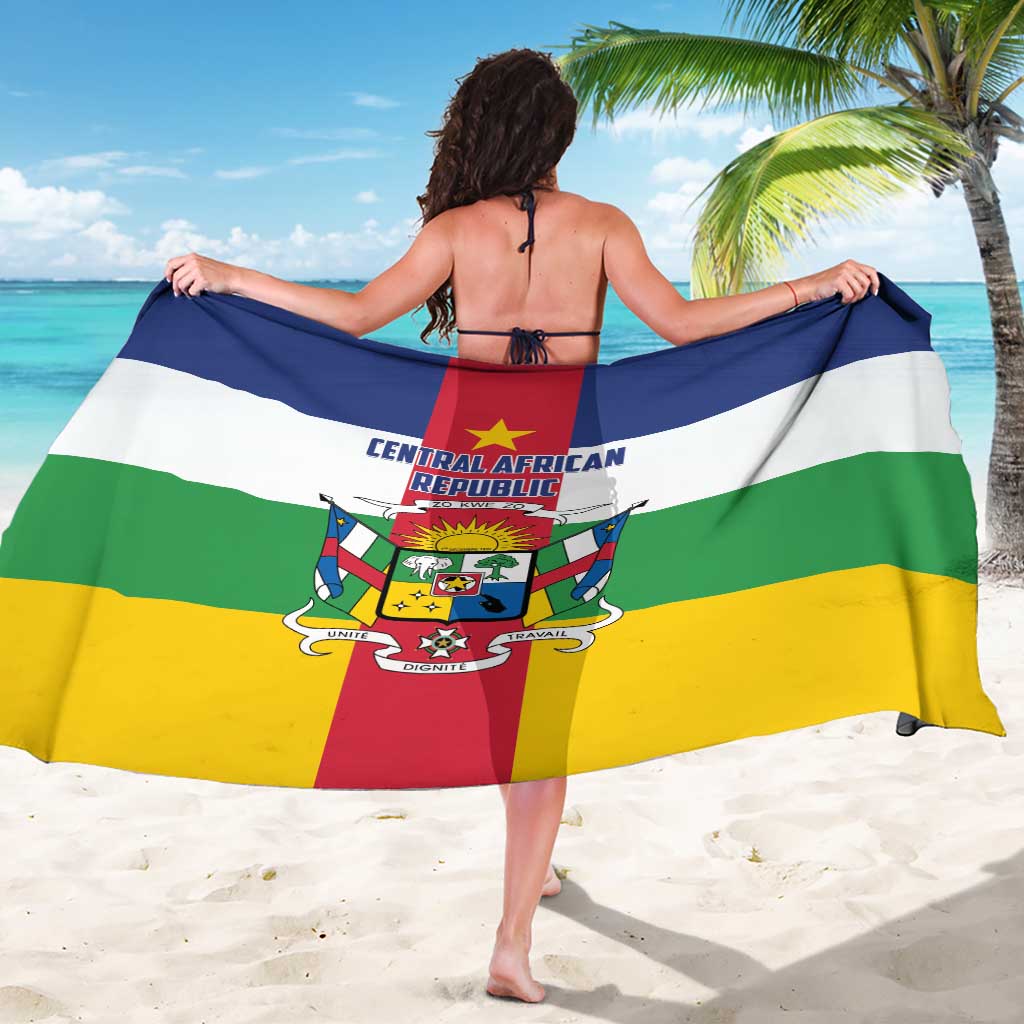 Central African Republic flag sarong stretched outward, full flag print centered