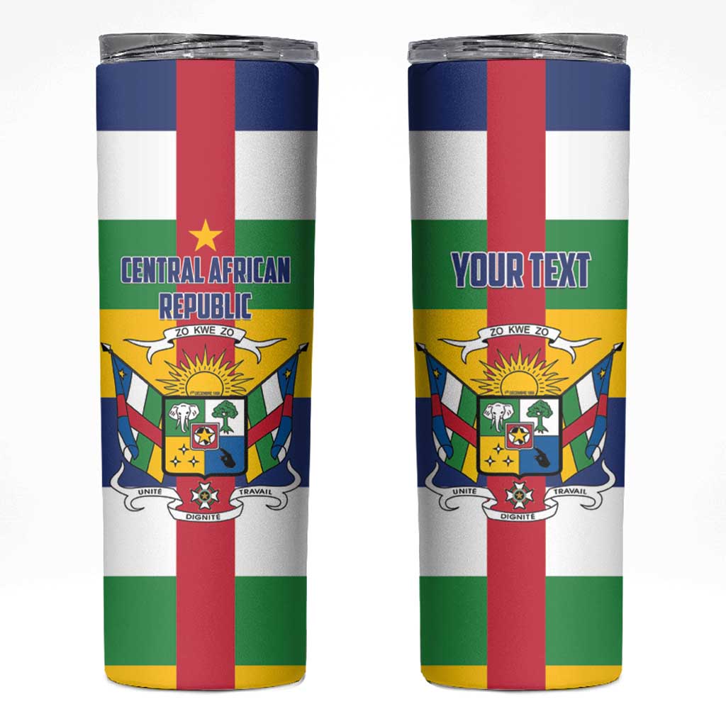 Personalized Central African Republic Skinny Tumbler Zo Kwe Zo Flag Style - Wonder Print Shop