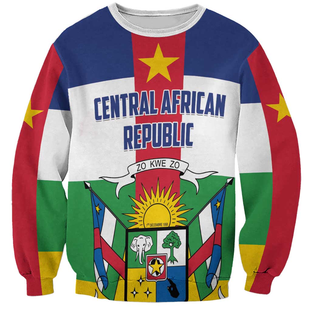 Unisex crewneck sweatshirt with Central African Republic flag graphic and emblem