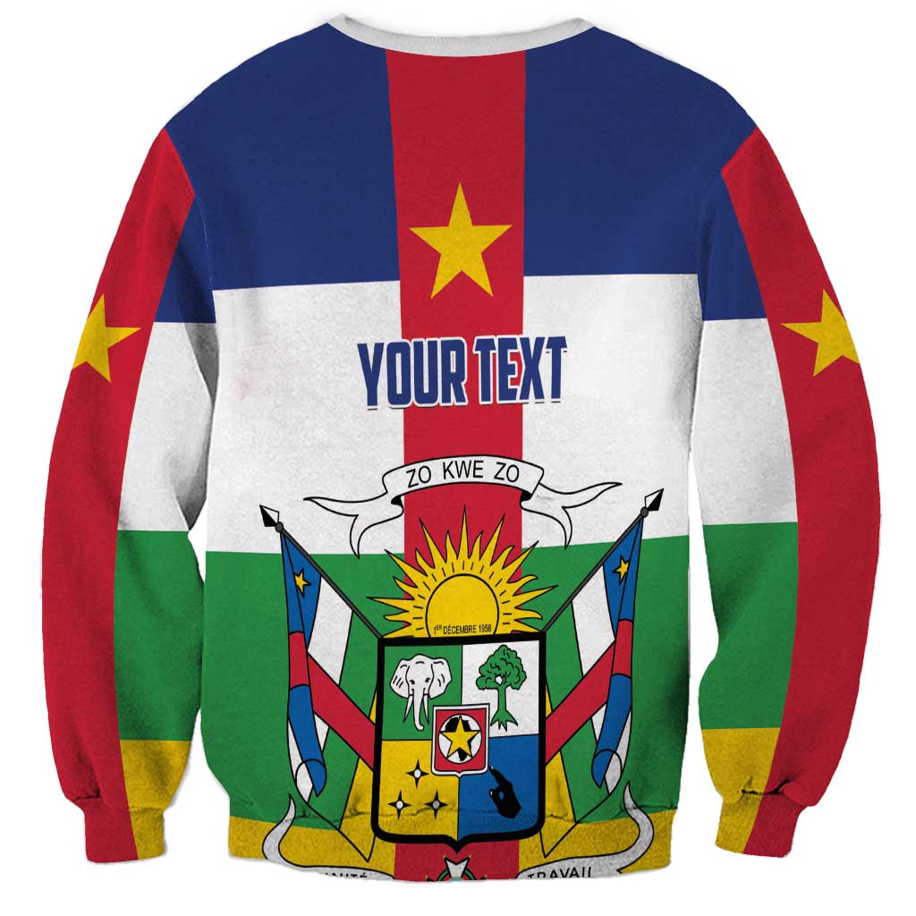Unisex crewneck sweatshirt with flag graphic, crest, and 'YOUR TEXT' area