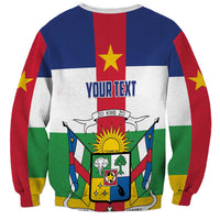 Unisex crewneck sweatshirt with flag graphic, crest, and 'YOUR TEXT' area