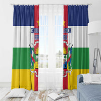 Central African Republic flag window curtains with grommets at top and multicolor vertical panels