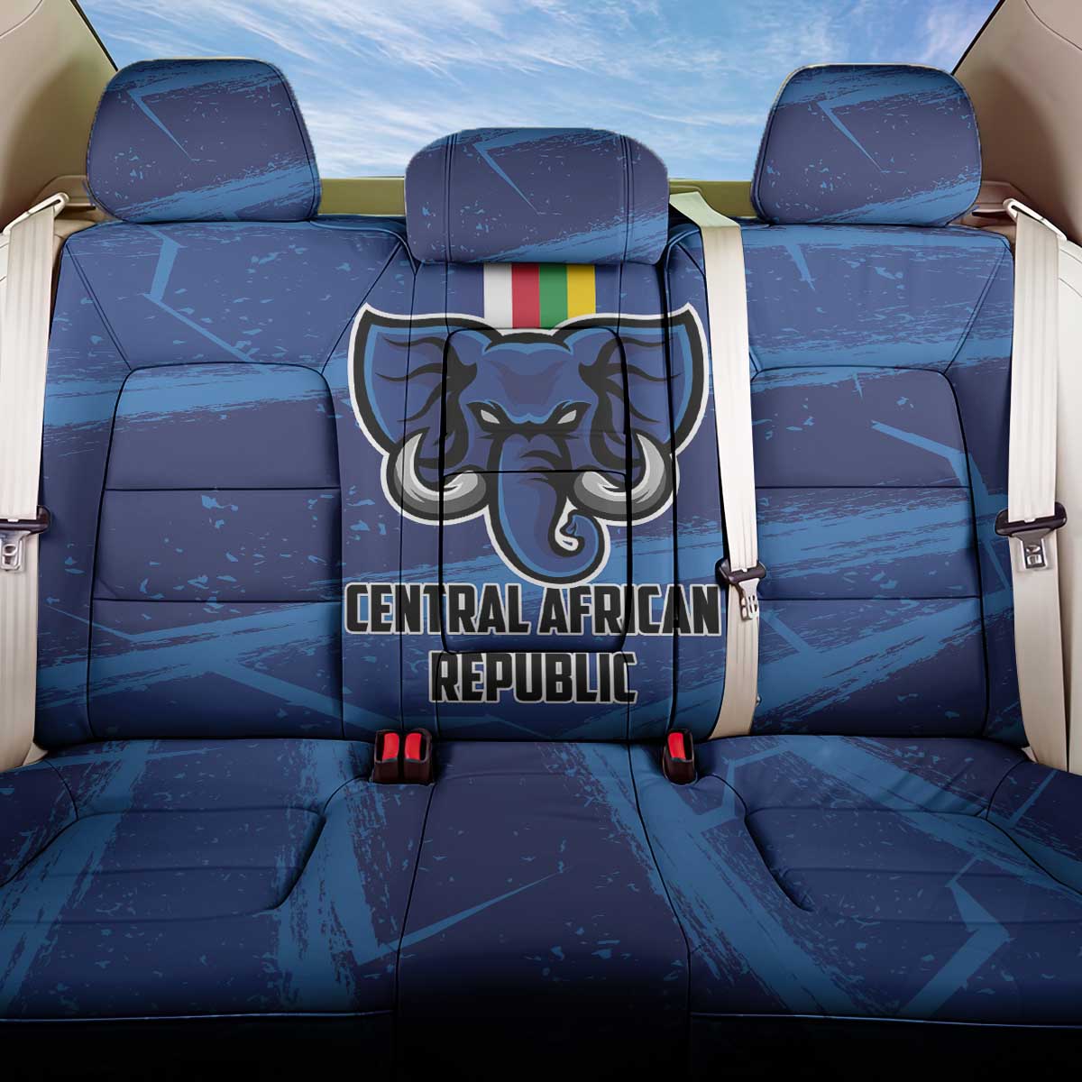 Central African Republic Football Back Car Seat Cover Go Les Fauves - Wonder Print Shop