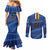 Custom Central African Republic Football Couples Matching Mermaid Dress and Long Sleeve Button Shirt Go Les Fauves