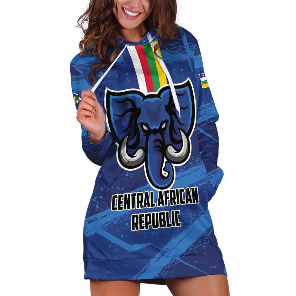 Custom Central African Republic Football Hoodie Dress Go Les Fauves