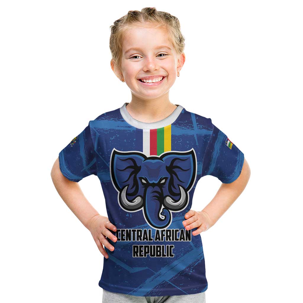 Custom Central African Republic Football Kid T Shirt Go Les Fauves - Wonder Print Shop