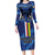 Custom Central African Republic Football Long Sleeve Bodycon Dress Go Les Fauves - Wonder Print Shop