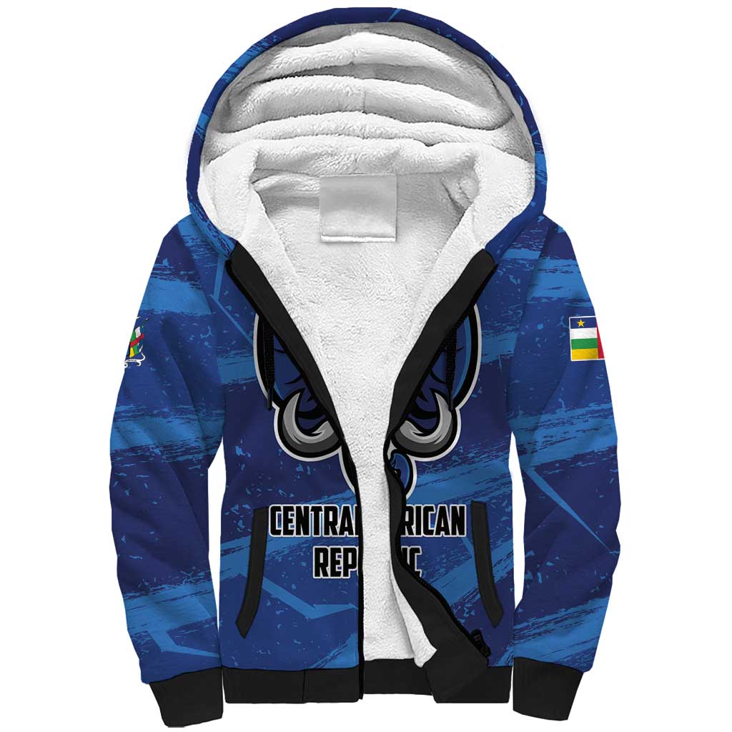 Custom Central African Republic Football Sherpa Hoodie Go Les Fauves - Wonder Print Shop