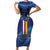 Custom Central African Republic Football Short Sleeve Bodycon Dress Go Les Fauves - Wonder Print Shop