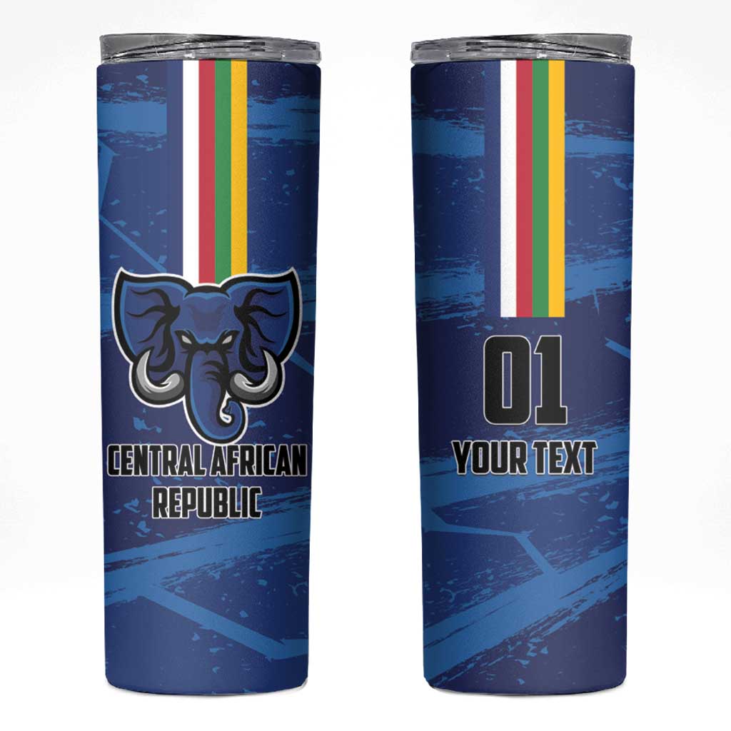 Custom Central African Republic Football Skinny Tumbler Go Les Fauves - Wonder Print Shop