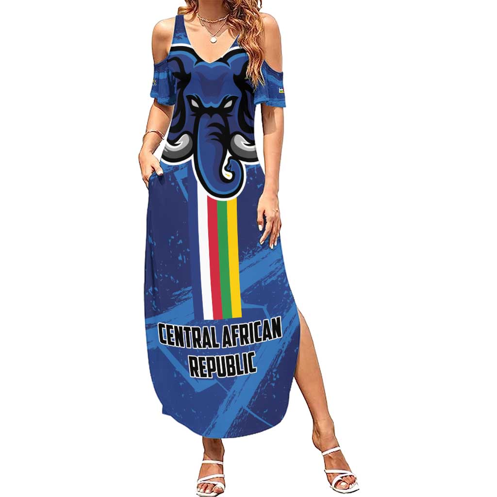 Custom Central African Republic Football Summer Maxi Dress Go Les Fauves - Wonder Print Shop