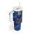 Custom Central African Republic Football Tumbler With Handle Go Les Fauves - Wonder Print Shop