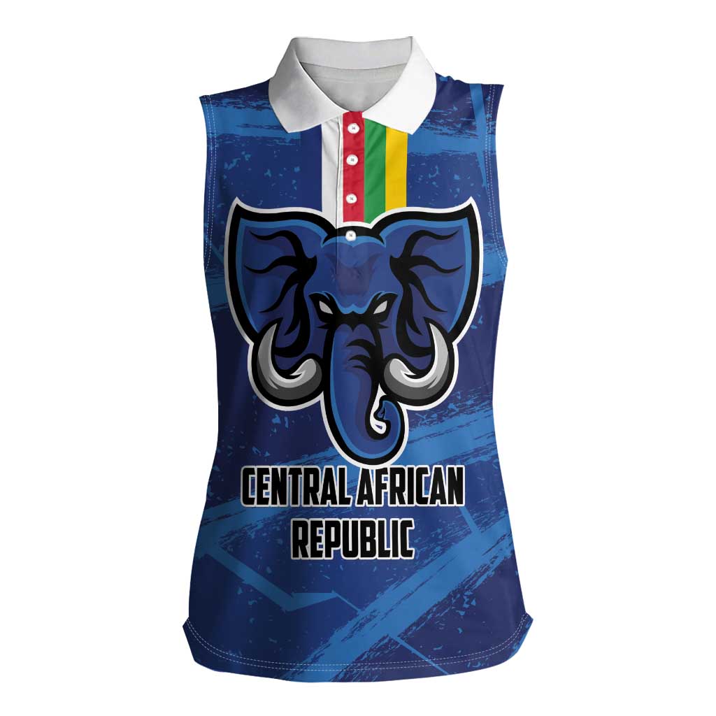 Custom Central African Republic Football Women Sleeveless Polo Shirt Go Les Fauves - Wonder Print Shop