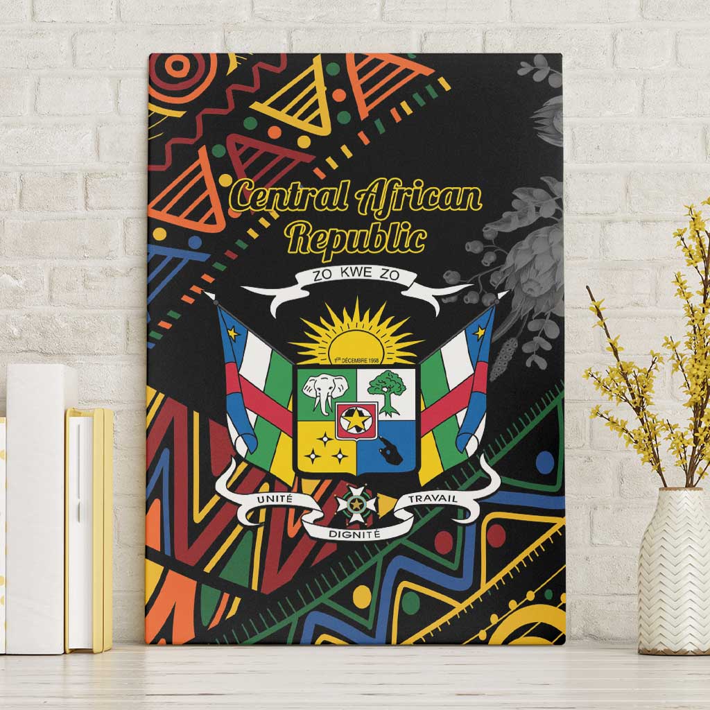 Central African Republic Canvas Wall Art Protea African Pattern - Wonder Print Shop