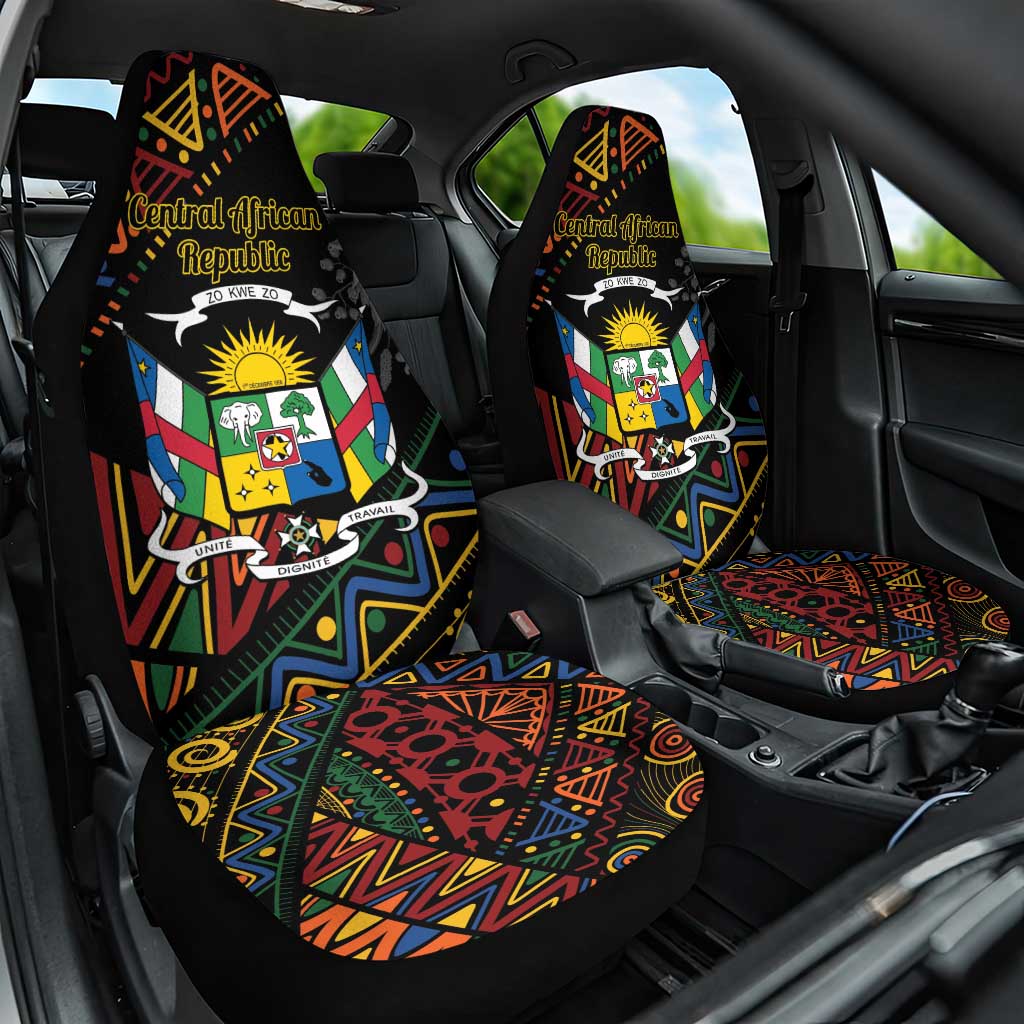 Central African Republic Car Seat Cover Protea African Pattern - Wonder Print Shop