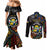 Personalized Central African Republic Couples Matching Mermaid Dress and Long Sleeve Button Shirt Protea African Pattern