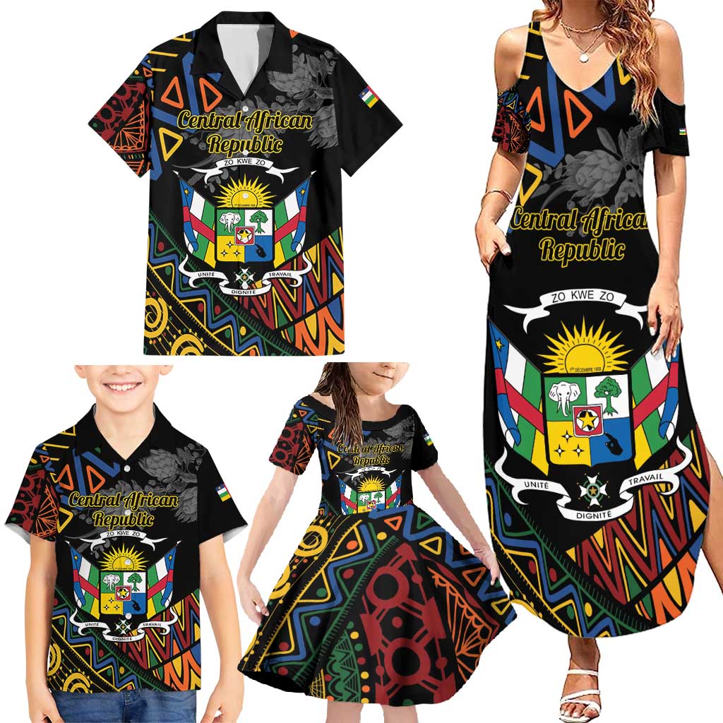 Personalized Central African Republic Family Matching Summer Maxi Dress and Hawaiian Shirt Protea African Pattern - Wonder Print Shop