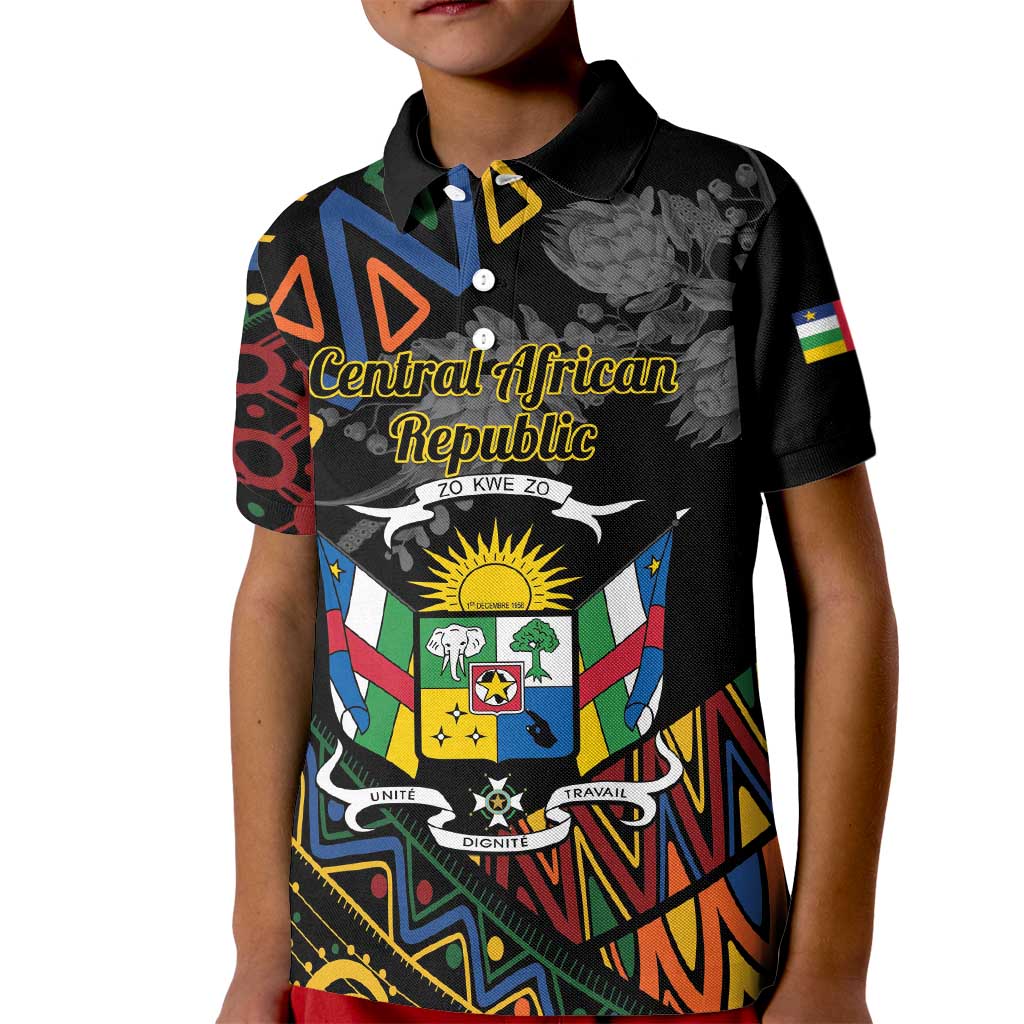 Personalized Central African Republic Kid Polo Shirt Protea African Pattern - Wonder Print Shop