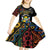 Personalized Central African Republic Kid Short Sleeve Dress Protea African Pattern - Wonder Print Shop