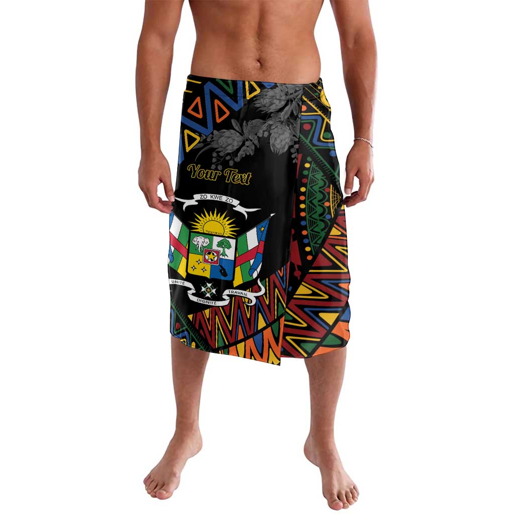 Men's African print lounge shorts, black with colorful geometric and portrait design