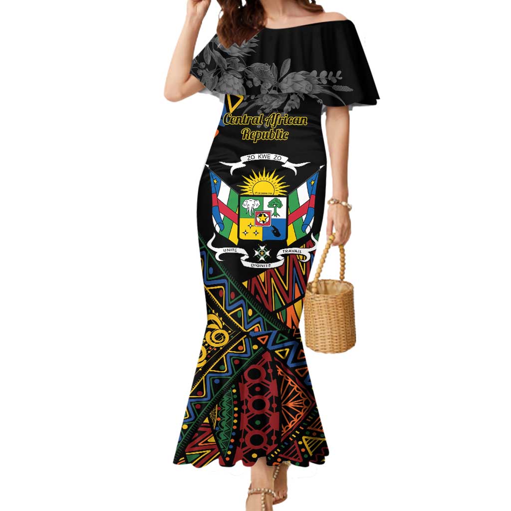 Personalized Central African Republic Mermaid Dress Protea African Pattern - Wonder Print Shop