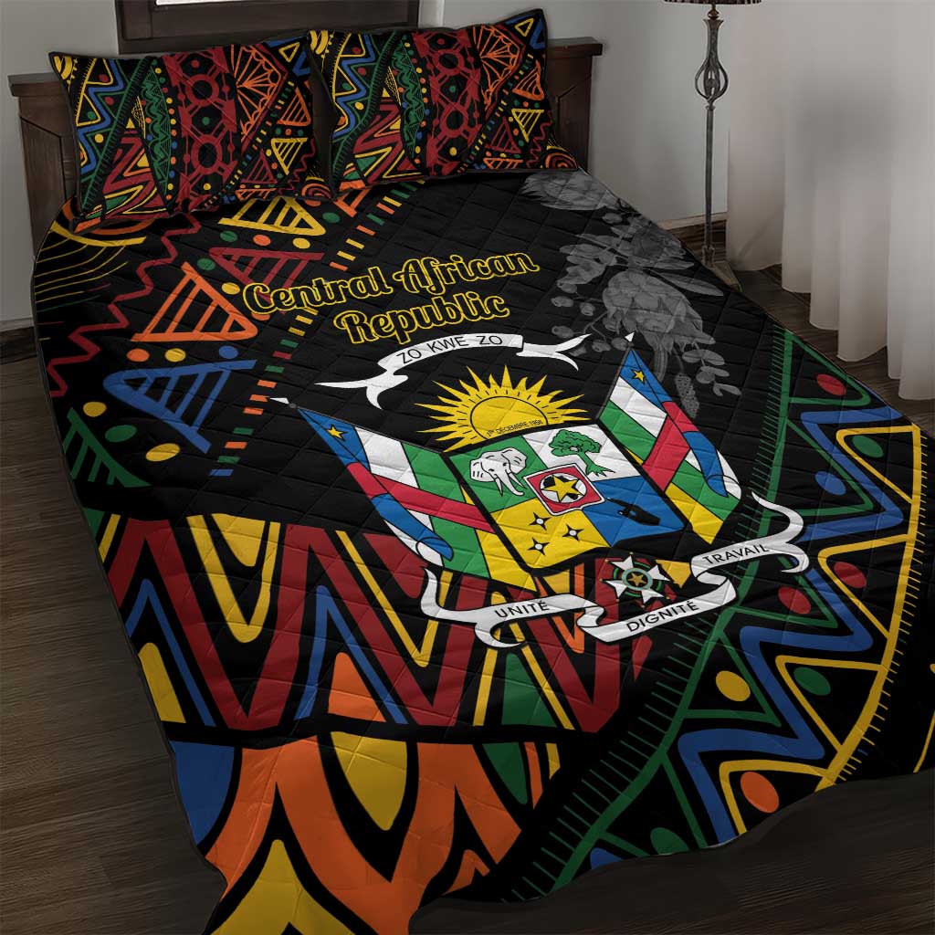 Central African Republic Quilt Bed Set Protea African Pattern - Wonder Print Shop