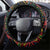 Central African Republic Steering Wheel Cover Protea African Pattern - Wonder Print Shop