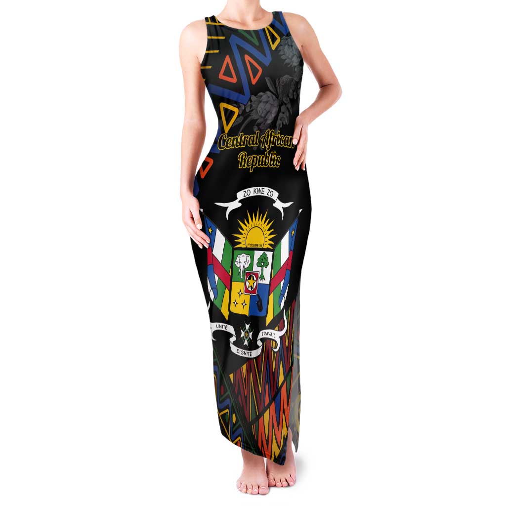 Personalized Central African Republic Tank Maxi Dress Protea African Pattern - Wonder Print Shop