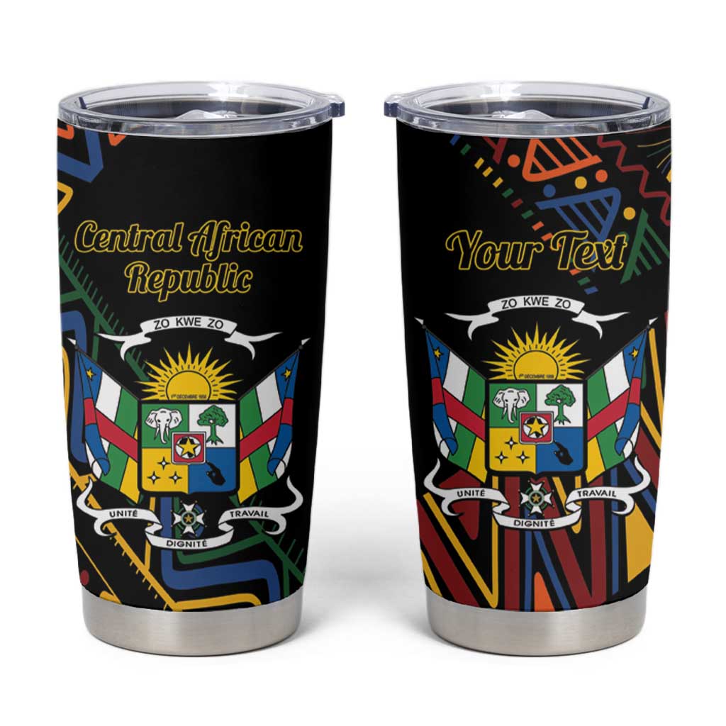 Personalized Central African Republic Tumbler Cup Protea African Pattern - Wonder Print Shop